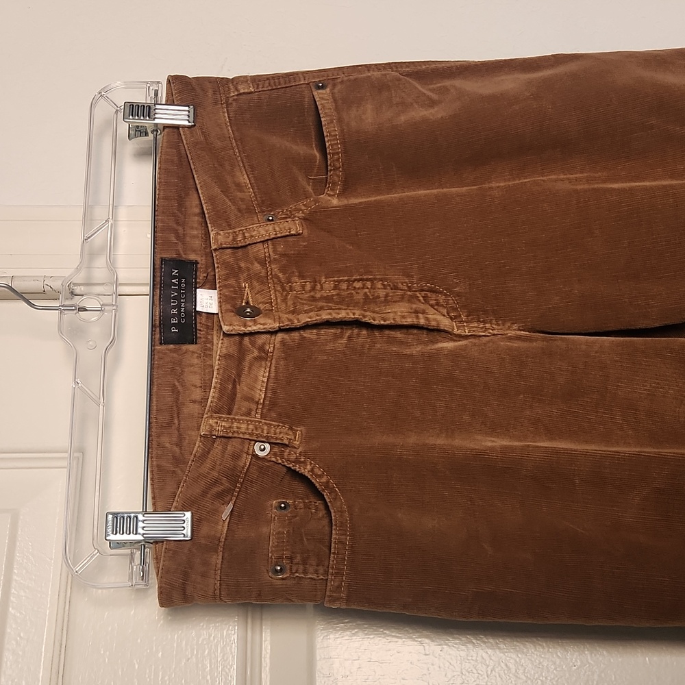 Peruvian Connection Velvetine Toffee Straight Leg Cut Pants Size 4 - Picture 6 of 11